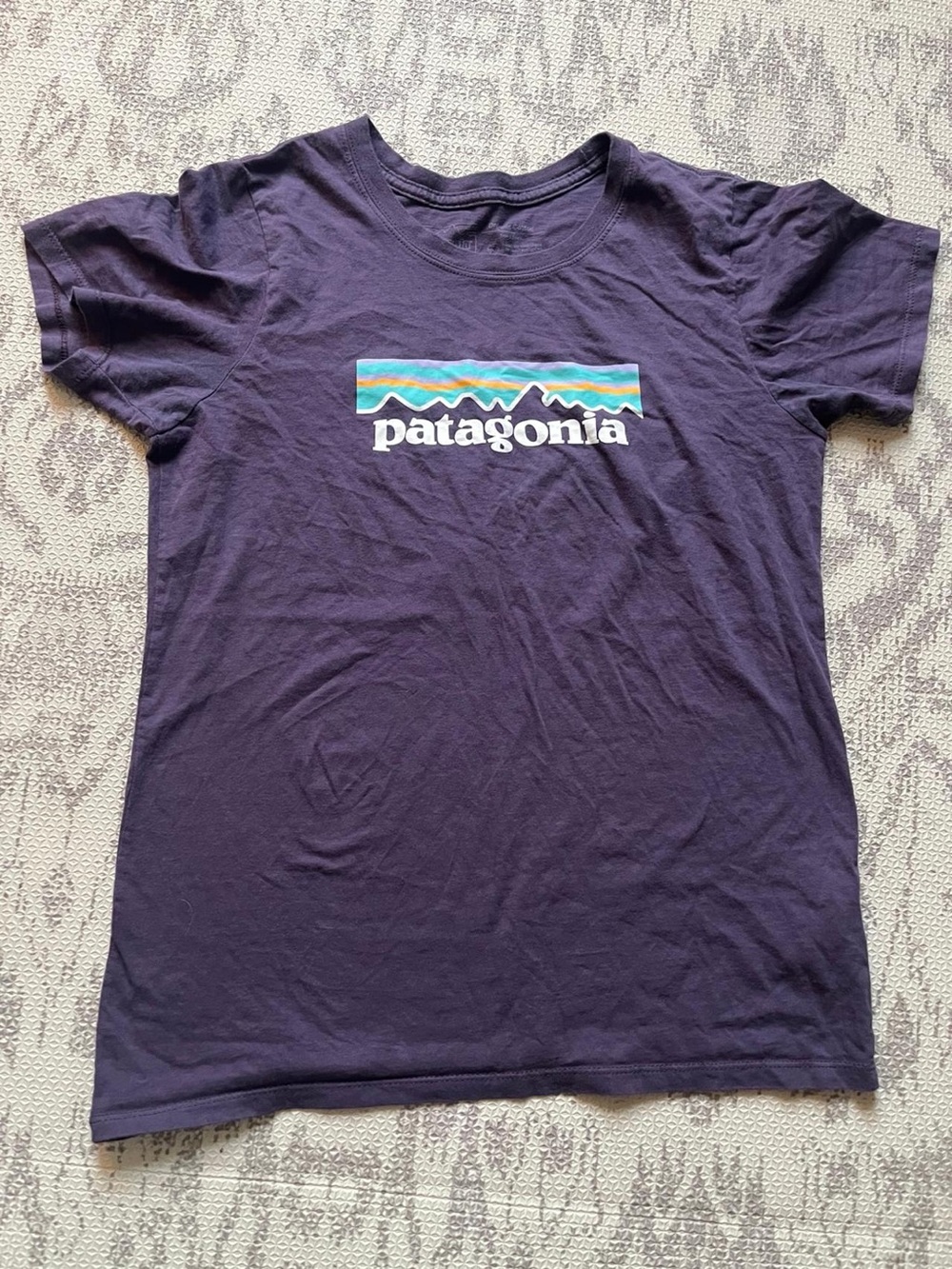 Patagonia Womens Purple Logo Tee L